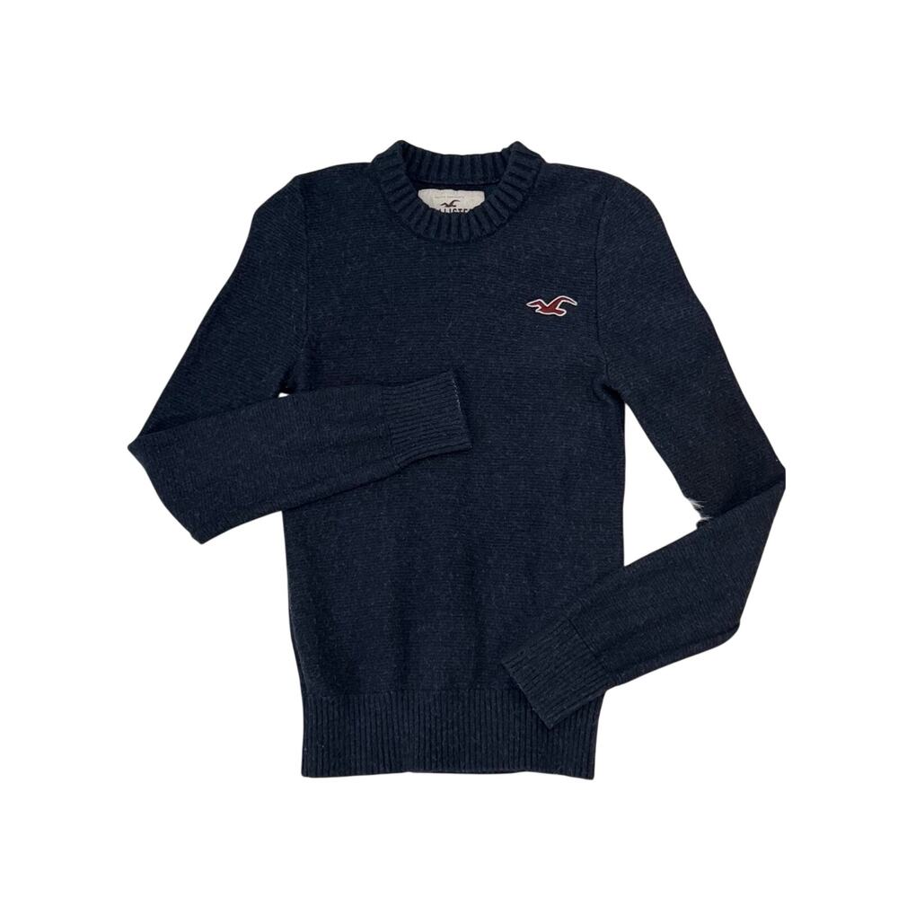 Hollister Navy Crewneck Sweater Rabbit Hair Blend |Size S